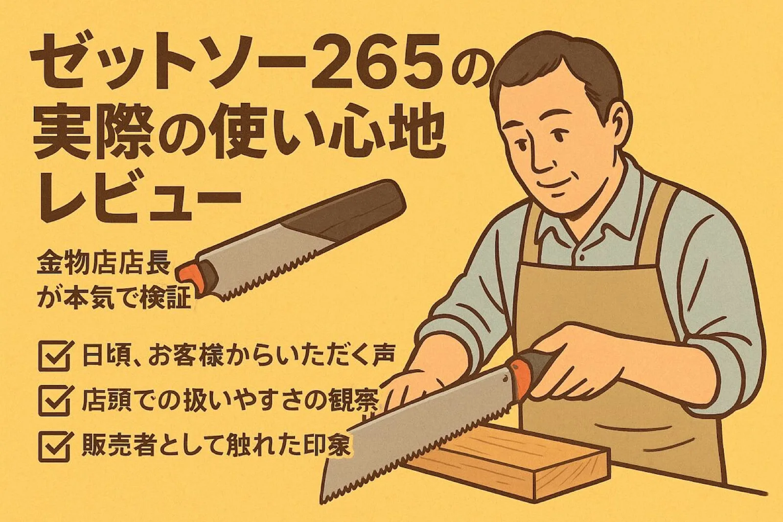 ゼットソー265の実際の使い心地レビュー|金物店店長が本気で検証