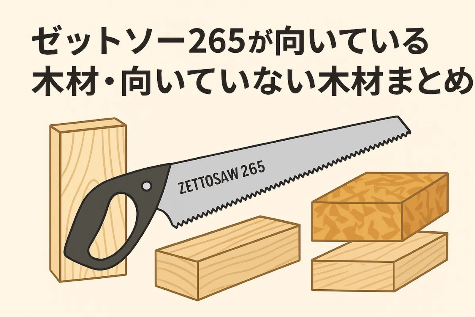 ゼットソー265が向いている木材・向いていない木材まとめ
